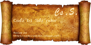 Csábi Sándor névjegykártya
