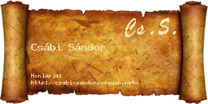 Csábi Sándor névjegykártya