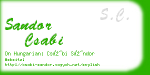 sandor csabi business card